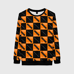 Свитшот женский Black Orange Squares, цвет: 3D-черный