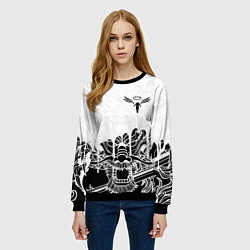 Свитшот женский WALHALLA TEAM НА СПИНЕ БЕЛЫЙ ДРАКОН, цвет: 3D-черный — фото 2