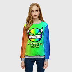 Свитшот женский Geometry Dash, цвет: 3D-меланж — фото 2