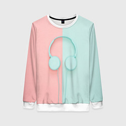 Свитшот женский Музыкальное настроение, цвет: 3D-белый