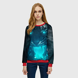 Свитшот женский Неоновый водяной тигр 2022, цвет: 3D-красный — фото 2