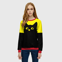 Свитшот женский Котик голова кота, цвет: 3D-красный — фото 2
