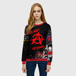 Свитшот женский ВСЁ ИДЁТ ПО ПЛАНУ ГРАЖДАНСКАЯ ОБОРОНА ЛОГО РОК ГРУ, цвет: 3D-красный — фото 2