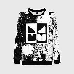 Свитшот женский GEOMETRY DASH BLACK & WHITE SMILE, цвет: 3D-черный
