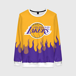 Свитшот женский LA LAKERS NBA FIRE ЛЕЙКЕРС ОГОНЬ, цвет: 3D-белый