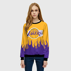 Свитшот женский LA LAKERS NBA FIRE ЛЕЙКЕРС ОГОНЬ, цвет: 3D-черный — фото 2