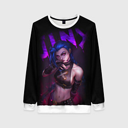 Свитшот женский JINX ARCANE НАДПИСЬ LEAGUE OF LEGENDS, цвет: 3D-белый