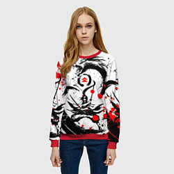 Свитшот женский GHOST OF TSUSHIMA ДРАКОН НА СПИНЕ, цвет: 3D-красный — фото 2