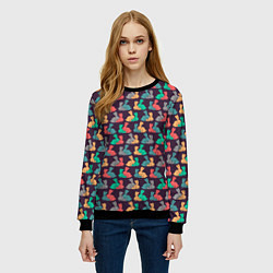 Свитшот женский Кролики 18, цвет: 3D-черный — фото 2