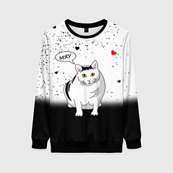 Свитшот женский CAT LOVE, цвет: 3D-черный