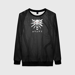 Женский свитшот БЕЛЫЙ ВОЛК В ЛЕСУ ВЕДЬМАК