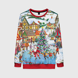 Женский свитшот САНТА КЛАУС НА ЛЬДУ, НОВЫЙ ГОД 2022 АРТ