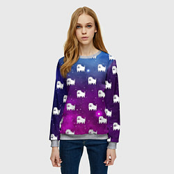Свитшот женский UNDERTALE DOGS PATTERN SPACE, цвет: 3D-меланж — фото 2