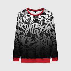 Свитшот женский GRAFFITI WHITE TAGS ГРАФФИТИ, цвет: 3D-красный