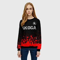 Свитшот женский ШКОДА Skoda - Краски, цвет: 3D-черный — фото 2