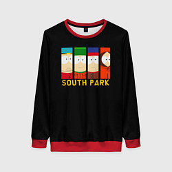 Свитшот женский South Park - Южный парк главные герои, цвет: 3D-красный