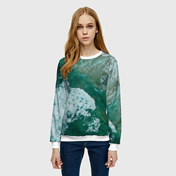 Свитшот женский Морская пена, цвет: 3D-белый — фото 2