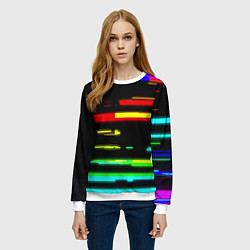 Свитшот женский Color fashion glitch, цвет: 3D-белый — фото 2