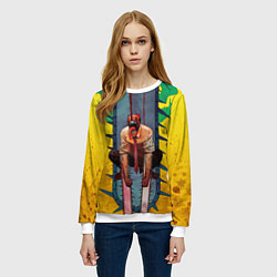 Свитшот женский Chainsaw Man - Дэндзи, цвет: 3D-белый — фото 2