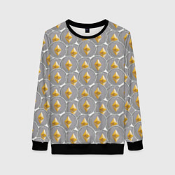 Свитшот женский Ethereum Эфириум, цвет: 3D-черный