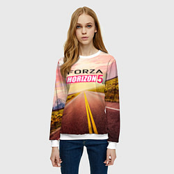 Свитшот женский Закат Forza Horizon 5, цвет: 3D-белый — фото 2