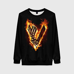 Свитшот женский Викинги: Вальхалла, логотип, цвет: 3D-черный