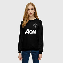 Свитшот женский Манчестер Юнайтед Руни ретро форма, Manchester Uni, цвет: 3D-черный — фото 2