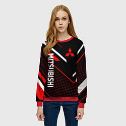 Свитшот женский Митсубиси, Mitsubishi Спорт, цвет: 3D-красный — фото 2