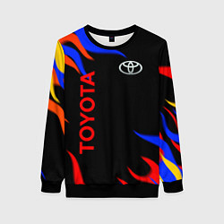 Свитшот женский Toyota Разноцветный огонь, цвет: 3D-черный