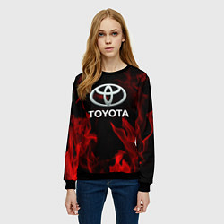Свитшот женский Toyota Red Fire, цвет: 3D-черный — фото 2