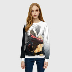 Свитшот женский One Punch Man - Сайтама, цвет: 3D-белый — фото 2