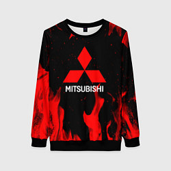 Свитшот женский Mitsubishi Red Fire, цвет: 3D-черный