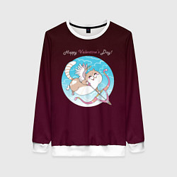 Женский свитшот КОТ КУПИДОН ДЕНЬ СВЯТОГО ВАЛЕНТИНА