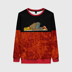 Свитшот женский Ленивая лягушка Lazy Frog, цвет: 3D-красный