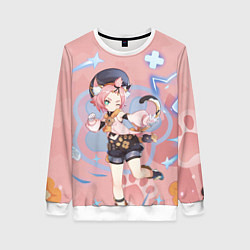 Свитшот женский Cute Diona Genshin Impact, цвет: 3D-белый