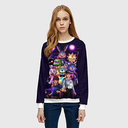 Свитшот женский Five Nights at Freddys: Security Breach персонажи, цвет: 3D-белый — фото 2