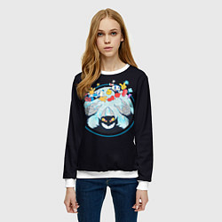 Свитшот женский Спуск к дьяволу Cuphead, цвет: 3D-белый — фото 2