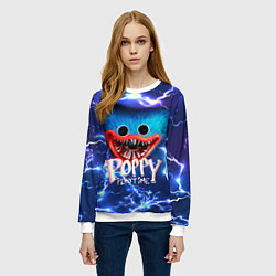 Свитшот женский POPPY PLAYTIME ХАГГИ ВАГГИ ЛИЦО, цвет: 3D-белый — фото 2
