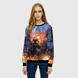 Свитшот женский ELDEN RING БИТВА С ДРАКОНОМ, цвет: 3D-черный — фото 2