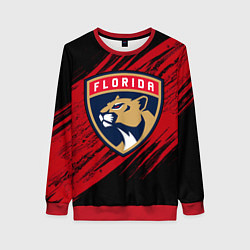 Свитшот женский Florida Panthers, Флорида Пантерз, NHL, цвет: 3D-красный