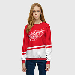 Свитшот женский Detroit Red Wings, Детройт Ред Уингз Диагональные, цвет: 3D-красный — фото 2