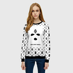 Свитшот женский Узор White Phantom Ski Mask Dope Street Market, цвет: 3D-черный — фото 2