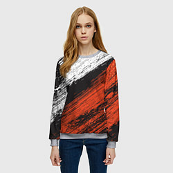 Свитшот женский БЕЛО-РЫЖИЙ ГРАНЖ, цвет: 3D-меланж — фото 2