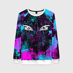 Свитшот женский ГЛАЗА АКАЗЫ ГЛИТЧ, цвет: 3D-белый