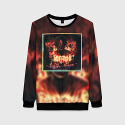 Свитшот женский Karmageddon Kizaru Альбом Кизару огонь, цвет: 3D-черный