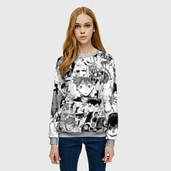 Свитшот женский Волейбол!! pattern, цвет: 3D-меланж — фото 2