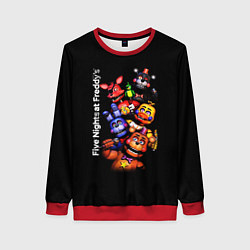 Свитшот женский Five Nights at Freddys - FNAF - персонажи игры, цвет: 3D-красный