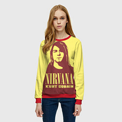Свитшот женский Nirvana - Kurt Cobain, цвет: 3D-красный — фото 2