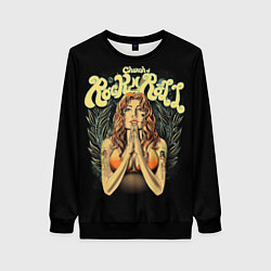 Свитшот женский Святой Рок-н-Ролл, цвет: 3D-черный