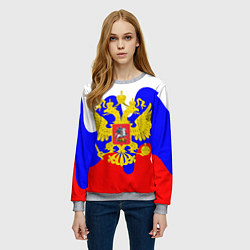 Свитшот женский Герб россии герб, цвет: 3D-меланж — фото 2
